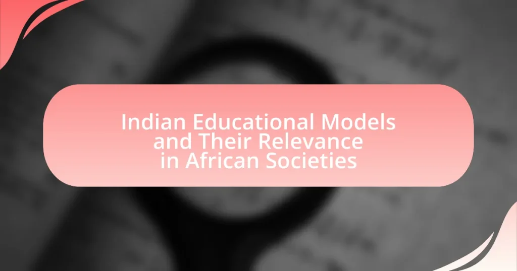 Indian Educational Models and Their Relevance in African Societies