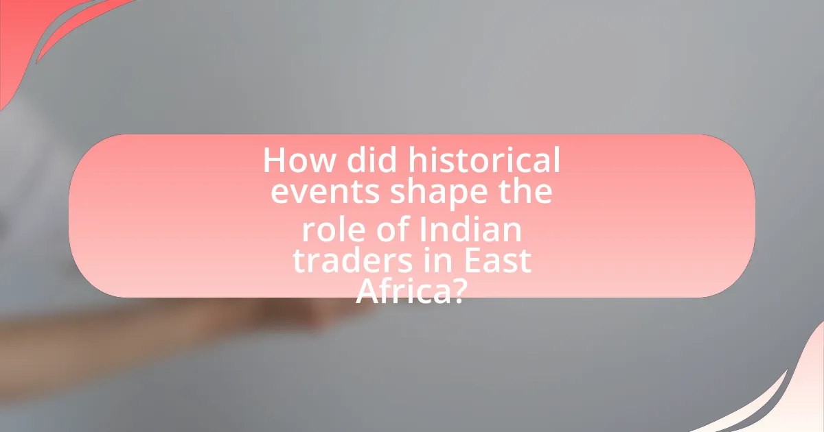 How did historical events shape the role of Indian traders in East Africa?