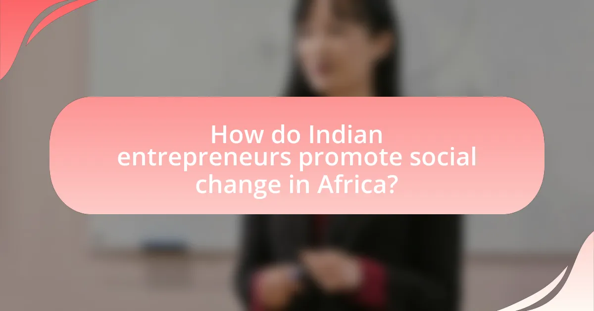 How do Indian entrepreneurs promote social change in Africa?