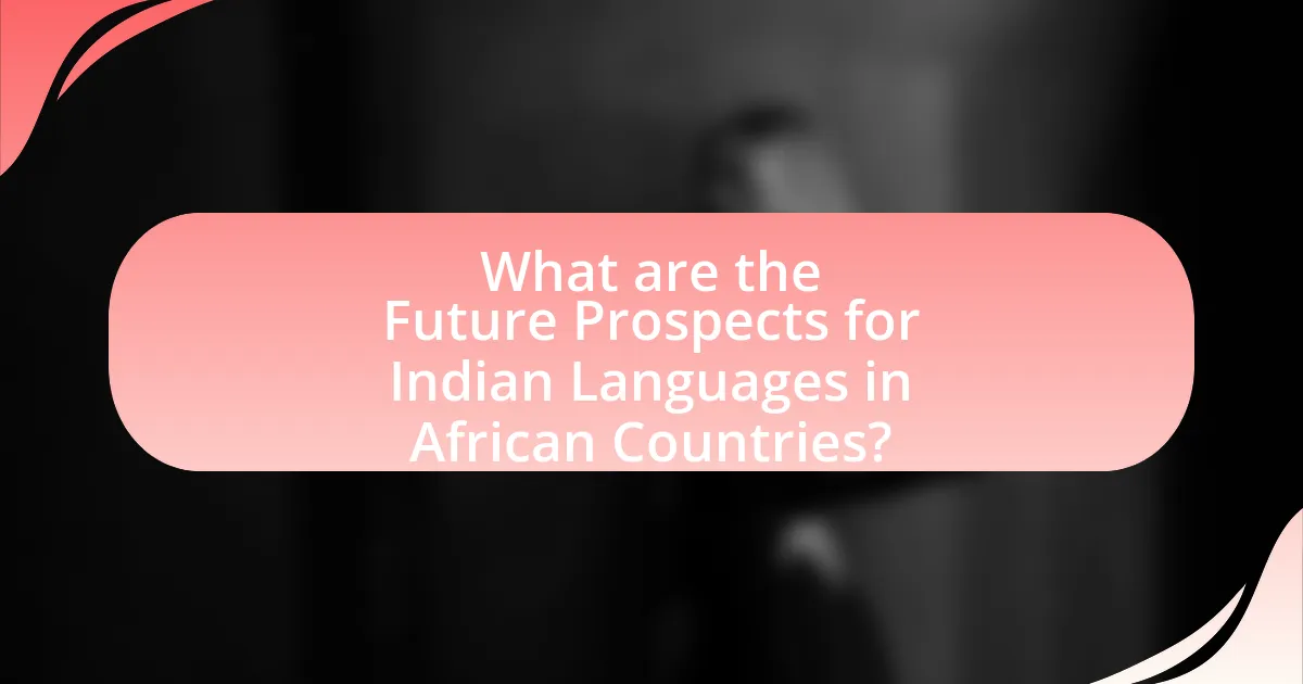 What are the Future Prospects for Indian Languages in African Countries?