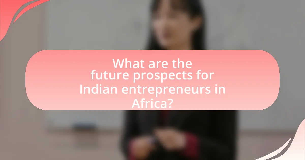 What are the future prospects for Indian entrepreneurs in Africa?