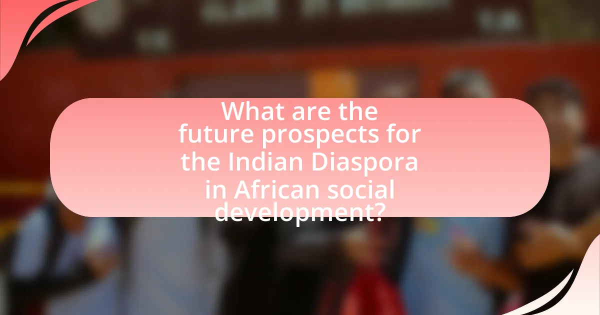 What are the future prospects for the Indian Diaspora in African social development?