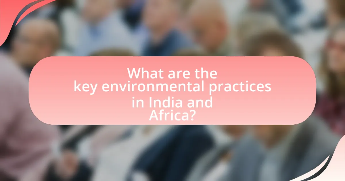What are the key environmental practices in India and Africa?