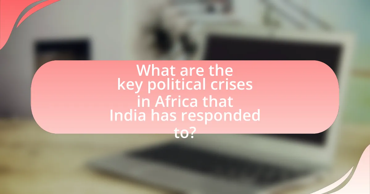 What are the key political crises in Africa that India has responded to?