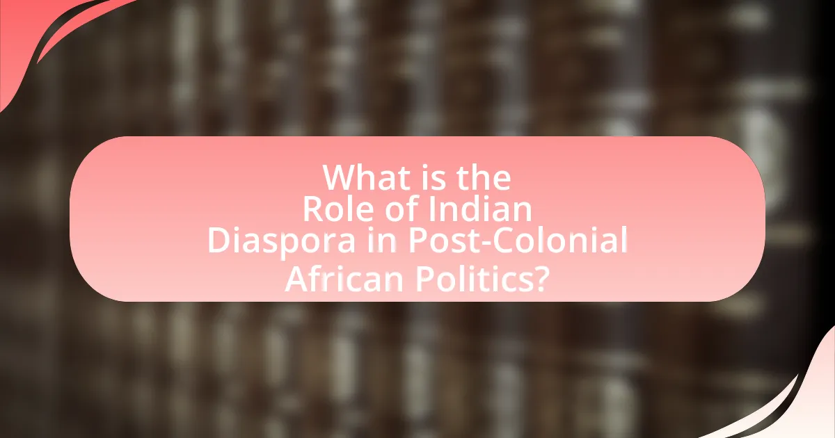 What is the Role of Indian Diaspora in Post-Colonial African Politics?