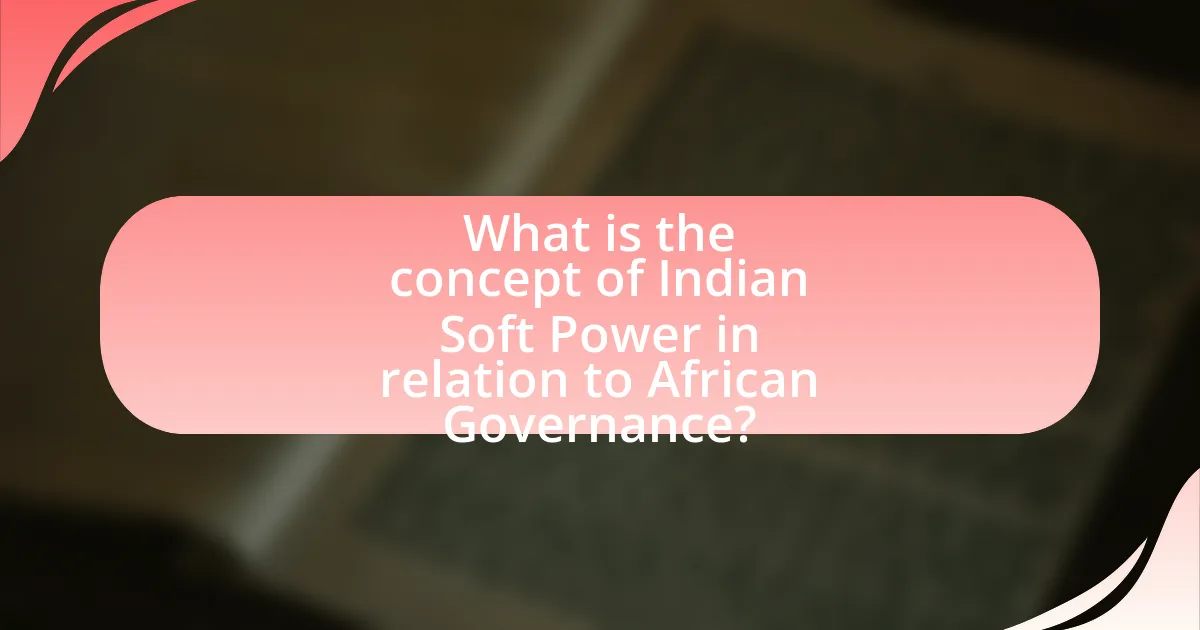 What is the concept of Indian Soft Power in relation to African Governance?